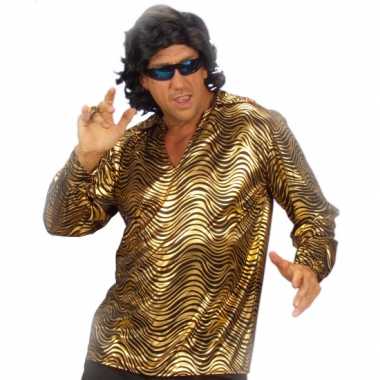 Disco shirt goud heren