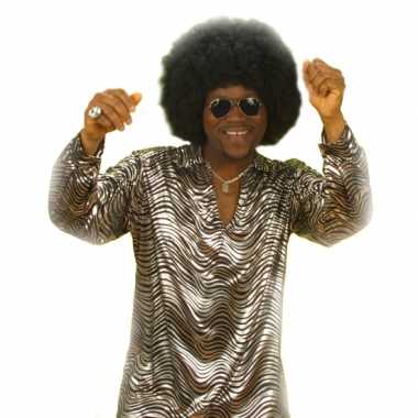 Disco shirt zilver heren