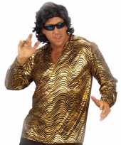 Disco shirt goud heren